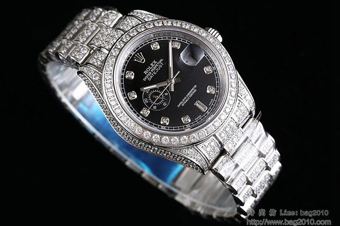 ROLEX勞力士 特別推薦新款 勞力士滿天星鑲鑽系列 電鍍18K金土豪金 純手工四爪鑲鑽 全自動機械表 高檔男表  wssb4600